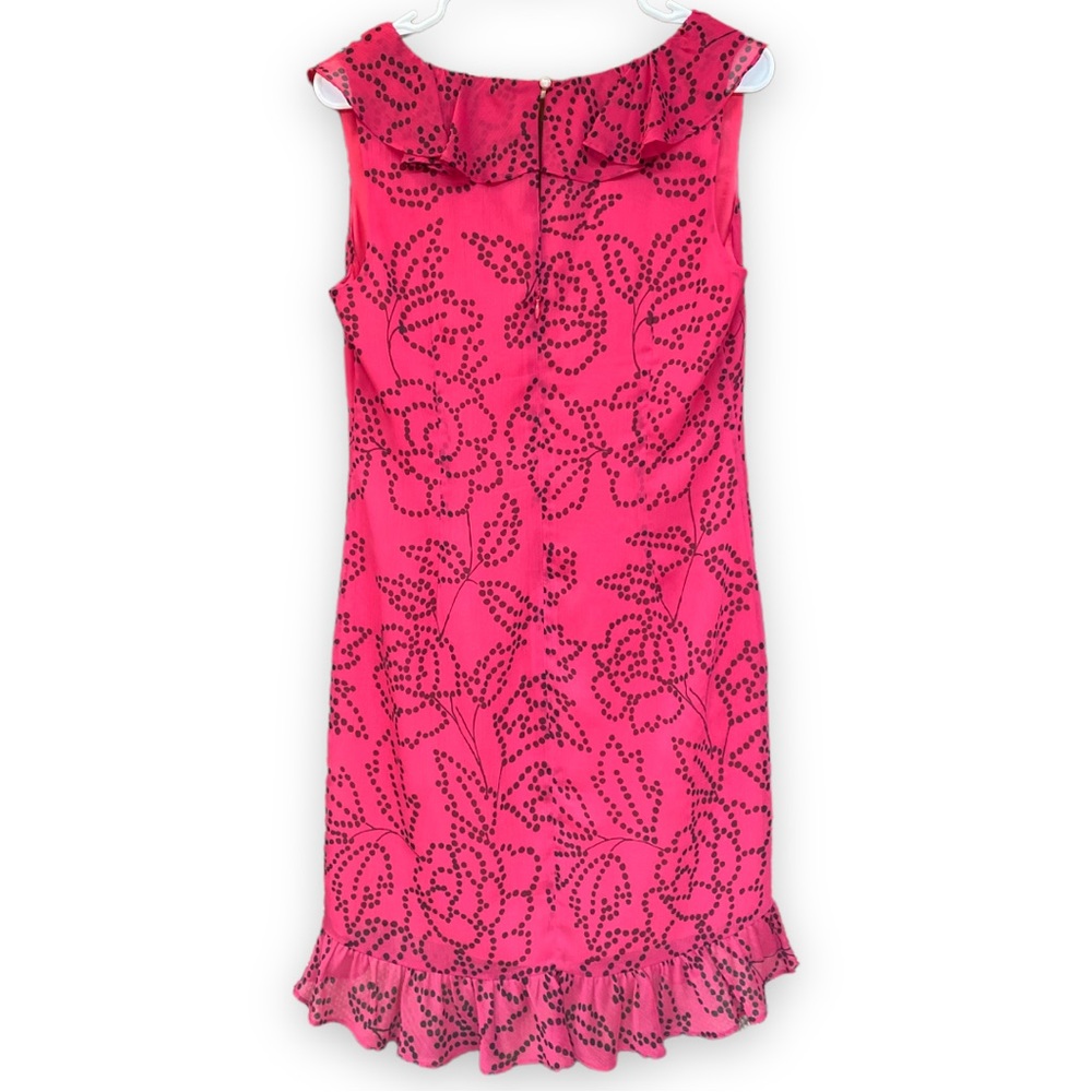 Karl Lagerfeld Paris Sleeveless Ruffle Polka Dot Floral Printed Dress Size 6 - Picture 4 of 6